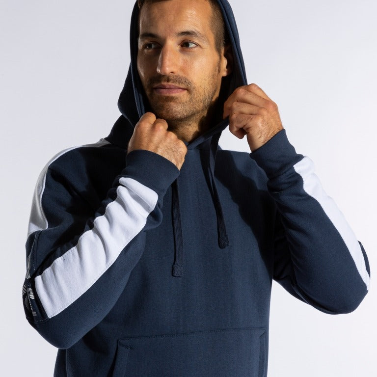 STREET HOODIE NAVY WHITE